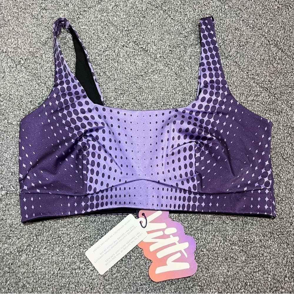 Yitty Headliner Shaping Midi Bralette Womens Medium Purple Galaxy Sports Bra NWT